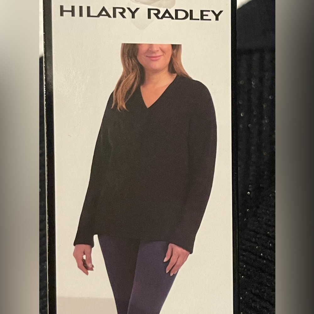 M: Hilary Radley Sparkly V Neck long sleeve sweater